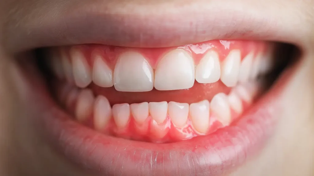 sonrisa de una chica con dientes con periodontitis