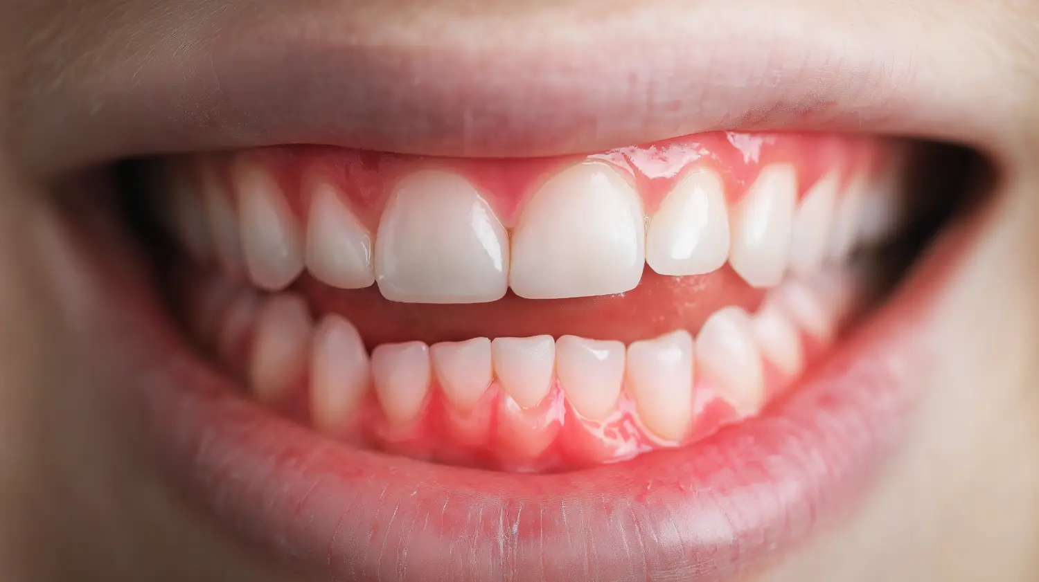 sonrisa de una chica con dientes con periodontitis